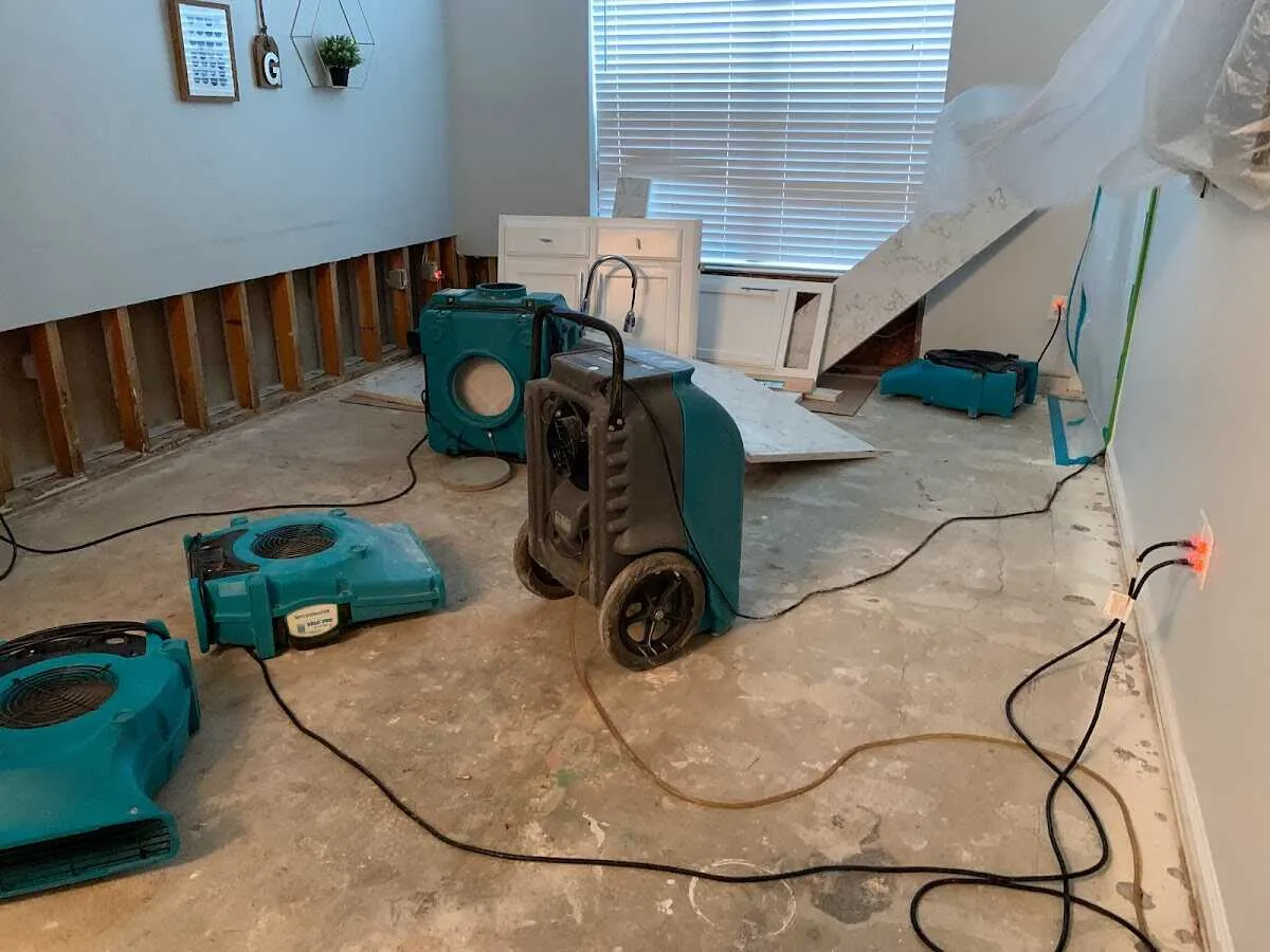 Dehumidifier in flood-cut room for Water Extraction & Removal in Baxter